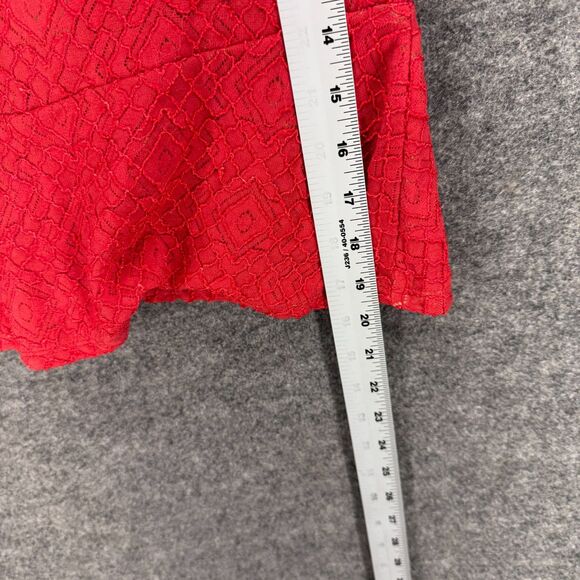 BCBGMaxazria Blouse Women 2XS Red Geometric Lined Sleeveless Wide Strap Casual - Picture 6 of 7